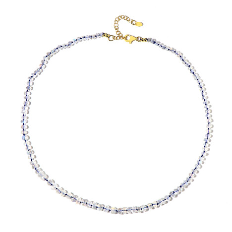 Zilveren halsketting met regenboog maanstenen (Adela Silber)