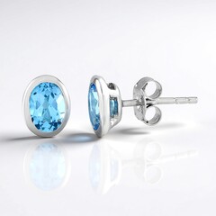 Orecchini in argento con Topazio Blu Svizzero