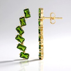 Orecchini in argento con Diopside Russo