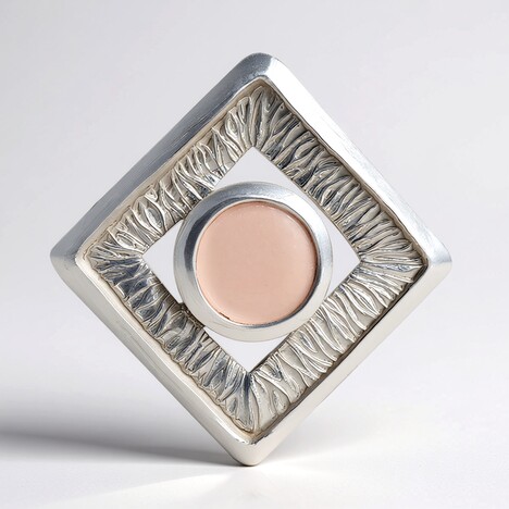 Pendentif en argent et Quartz rose (MONOSONO COLLECTION)