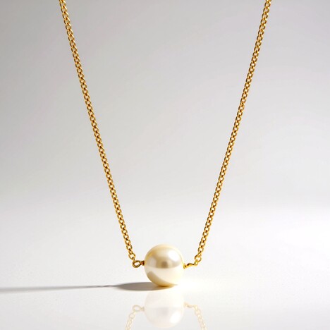 Collana in argento con Perla d'Acqua Dolce Bianca (Joias do Paraíso)