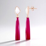 Orecchini in argento con Calcedonio Rosso (KM by Juwelo)