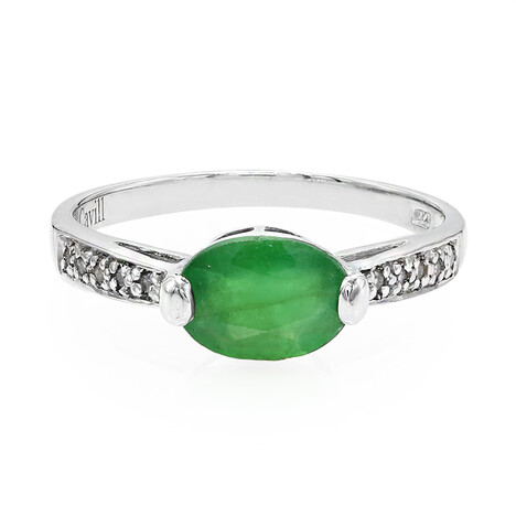 Zilveren ring met een Bahia-smaragd