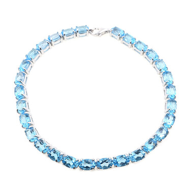 Schweizblauer Topas-Silberarmband