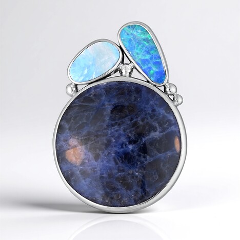 Ciondolo in argento con Sodalite (MONOSONO COLLECTION)