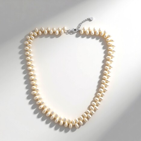 Collana in argento con Perla d'Acqua Dolce Bianca (TPC)
