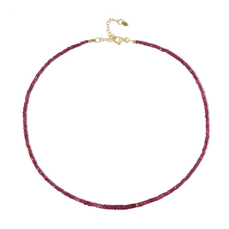 Zilveren halsketting met Madagaskar Robijnen