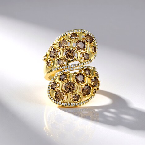 Bague en or et Diamant champagne I2 (de Melo Gold)