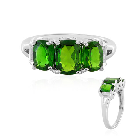 Bague en argent et Diopside de Russie