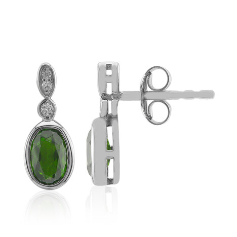 Russian Diopside Silver Earrings