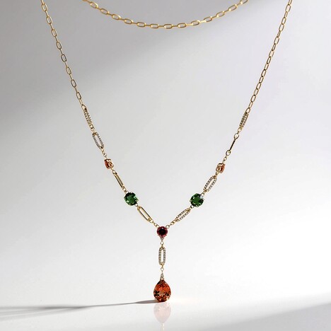 Collana in oro con Tormalina Neon del Congo (CIRARI)
