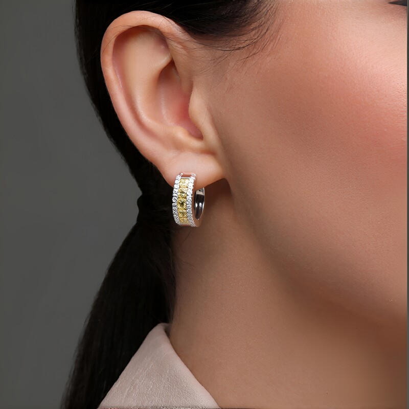 Gouden oorbellen met gele S12 diamanten (CIRARI)