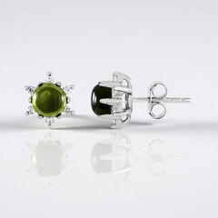 Orecchini in argento con Vesuvianite