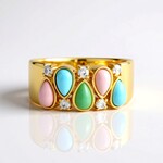 Anello in argento con Crisoprasio (KM by Juwelo)