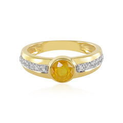 Anello in argento con Zaffiro Giallo del Madagascar