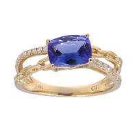 Anillo en oro con Tanzanita AAA (CIRARI)