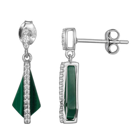 Orecchini in argento con Malachite