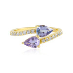 Nicht erhitzter Tansanit-Silberring