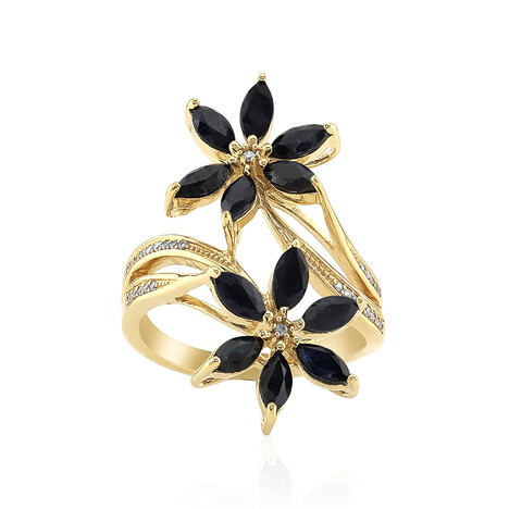 Anello in argento con Zaffiro Nero