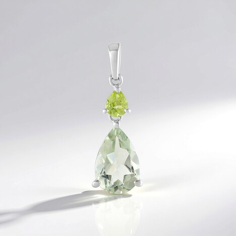 Pendentif en argent et Améthyste verte