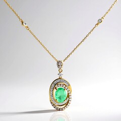 Collana in oro con Smeraldo Zambia AAA