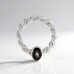 Ciondolo in argento con Zaffiro Stellato Nero (de Melo Essence)