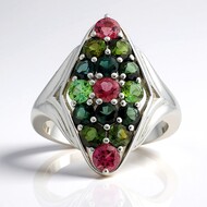 Zilveren ring met Braziliaanse roze toermalijnen (Pallanova)
