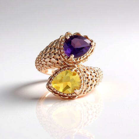Anello in argento con Ametista Zambiana