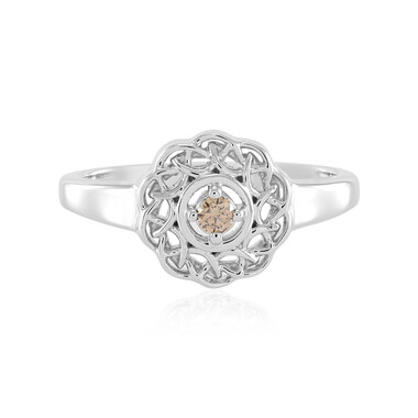 I3 Champagner-Brillant-Silberring