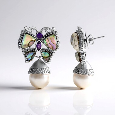 Zambian Amethyst Silver Earrings (Dallas Prince Designs)