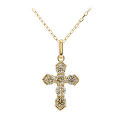 Gelber SI2 Brillant-Goldhalskette