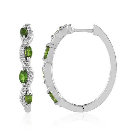 Russischer Diopsid-Silberohrringe