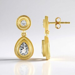 Orecchini in argento con Topazio Bianco