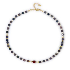 Collar en plata con Ágata rosa (Riya)