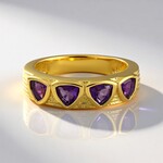 Anello in argento con Ametista Uruguay (SAELOCANA)