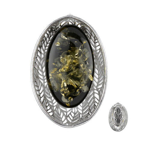 Colgante en plata con Ámbar báltico verde (dagen)