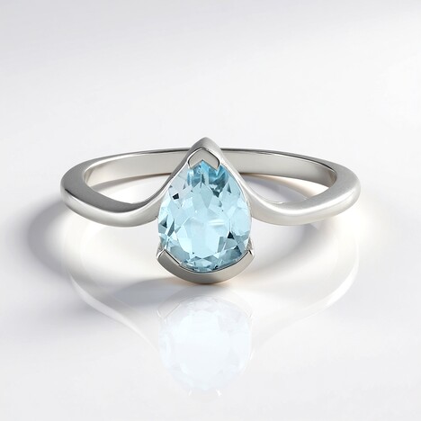 Anello in argento con Topazio Blu Cielo