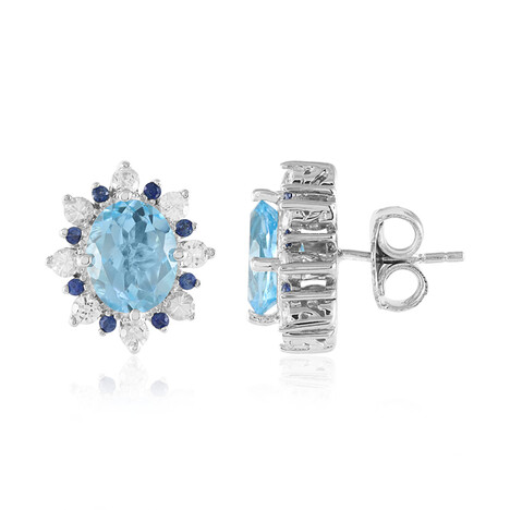 Pendientes en plata con Topacio azul cielo (Dallas Prince Designs)