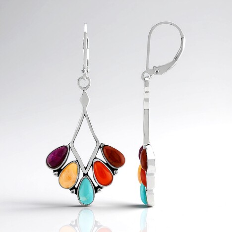 Orecchini in argento con Turchese Kingman Mohave Blu (Jones Lee)