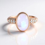 Anello in argento con Pietra di Luna Blu (KM by Juwelo)