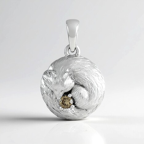 Ciondolo in argento con Diamante Champagne I2 (de Melo Essence)