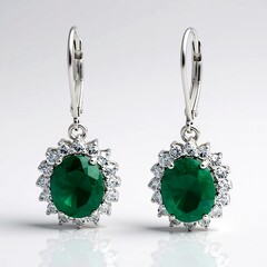 Orecchini in argento con Smeraldo Zambia