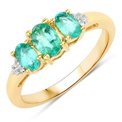 Anillo en plata con Esmeralda de Zambia