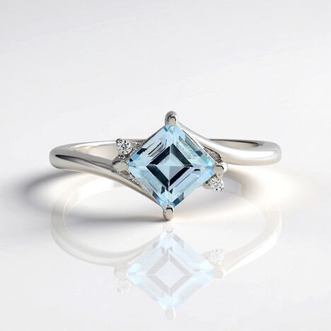 Anello in argento con Topazio Blu Cielo