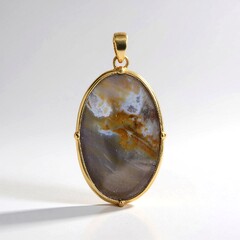 Ciondolo in argento con Legno Fossile