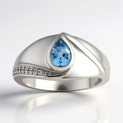 Anello in argento con Acquamarina Santa Maria