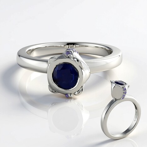 Anello in argento con Cianite (SAELOCANA)