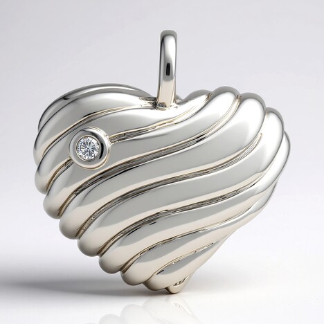 Ciondolo in argento con Diamante I1 (G) (Annette)