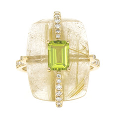 Bague en or et Quartz rutile (Cheveux de Vénus) (CIRARI)