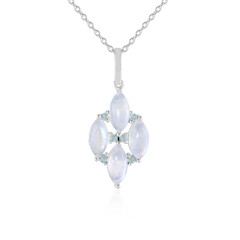 Collar en plata con Piedra de luna azul (KM by Juwelo)